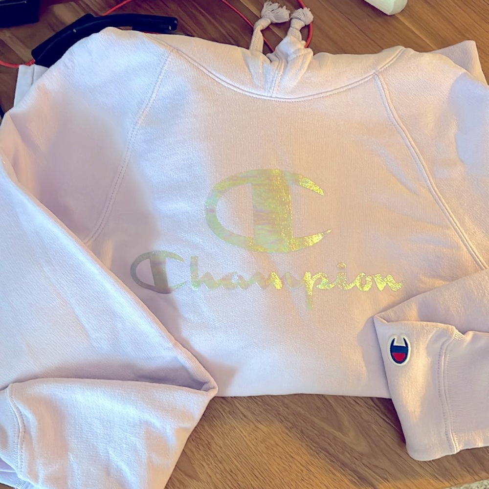 Lilac iridescent champion hoodie